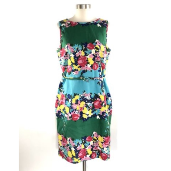 Talbots Dresses & Skirts - Talbots 12 Sheath floral sleeveless belted dress